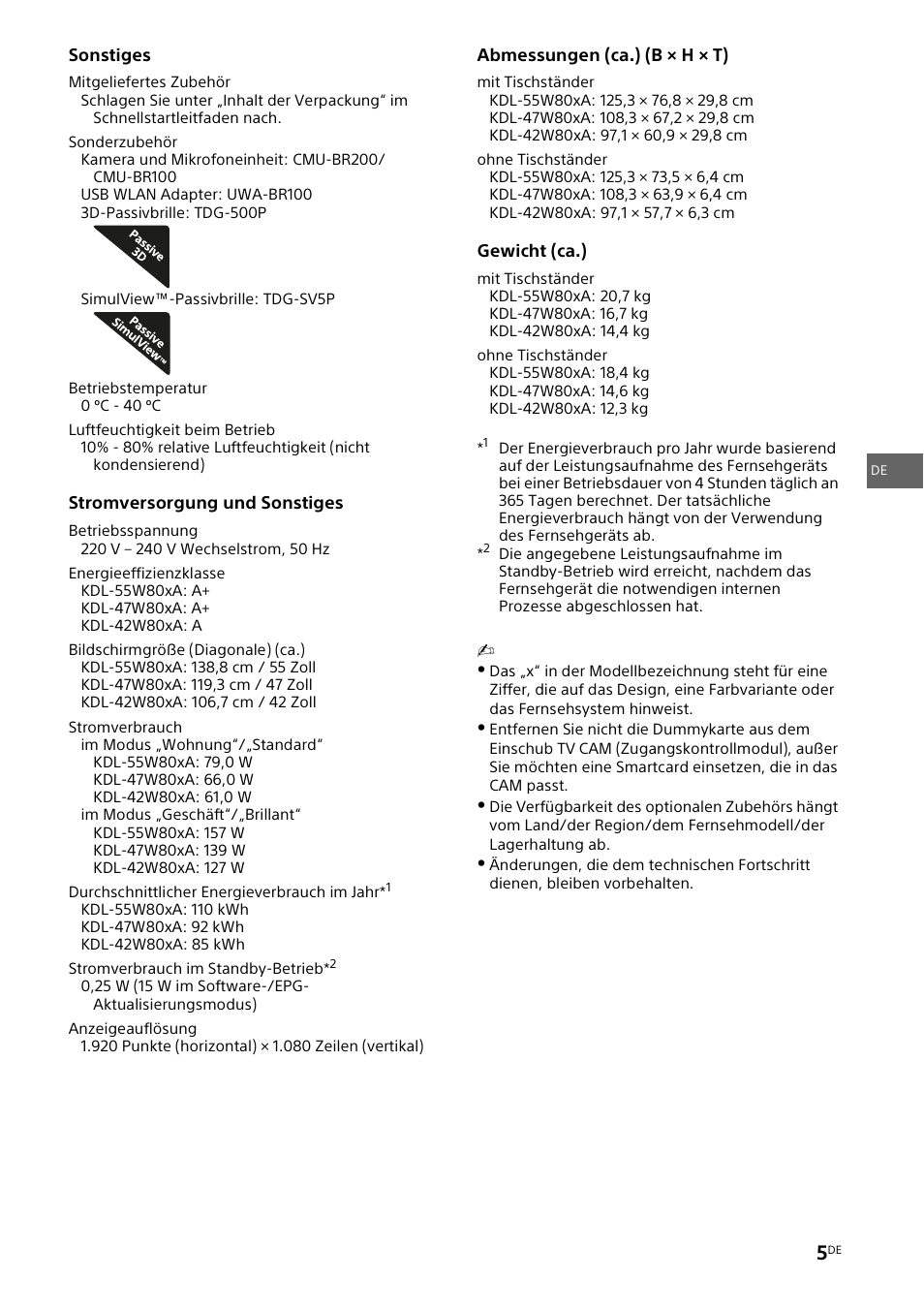 Sony KDL-42W805A User Manual | Page 21 / 92