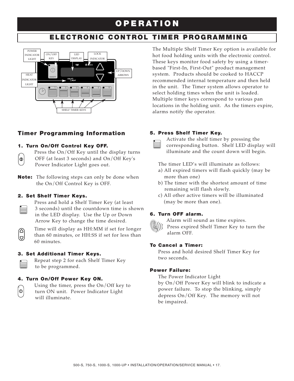Timer programming information | Alto-Shaam 1000-S User Manual | Page 18 / 45