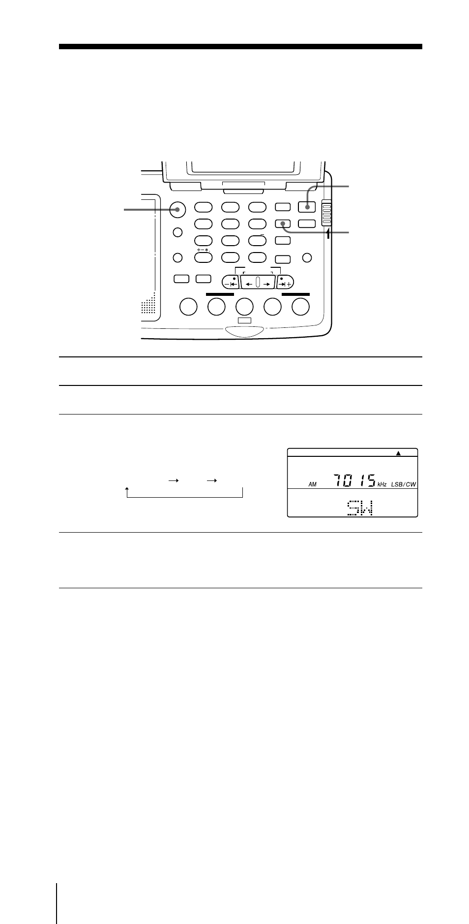 Regulação de transmissões ssb e cw, Detecção síncrona, Carregue em power on/off para ligar o rádio | Carregue em fm/am e seleccione am, Carregue em ssb para seleccionar usb ou lsb/cw, Sintonize a estação desejada, Ouvir rádio, Power on/off ssb fm/am | Sony ICF-SW07 User Manual | Page 130 / 252
