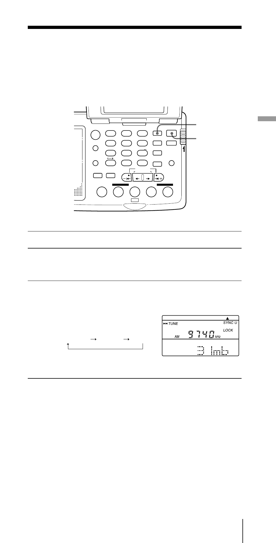 Regulação para uma recepção de am óptima, Detecção síncrona, Carregue em power on/off para ligar o rádio | Sintonize a estação desejada, Ouvir rádio, Power on/off sync | Sony ICF-SW07 User Manual | Page 131 / 252