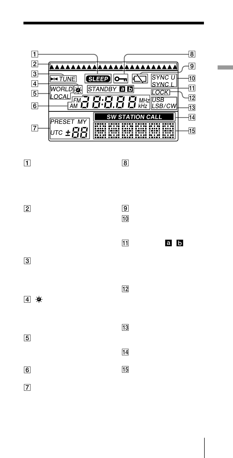 Display | Sony ICF-SW07 User Manual | Page 207 / 252