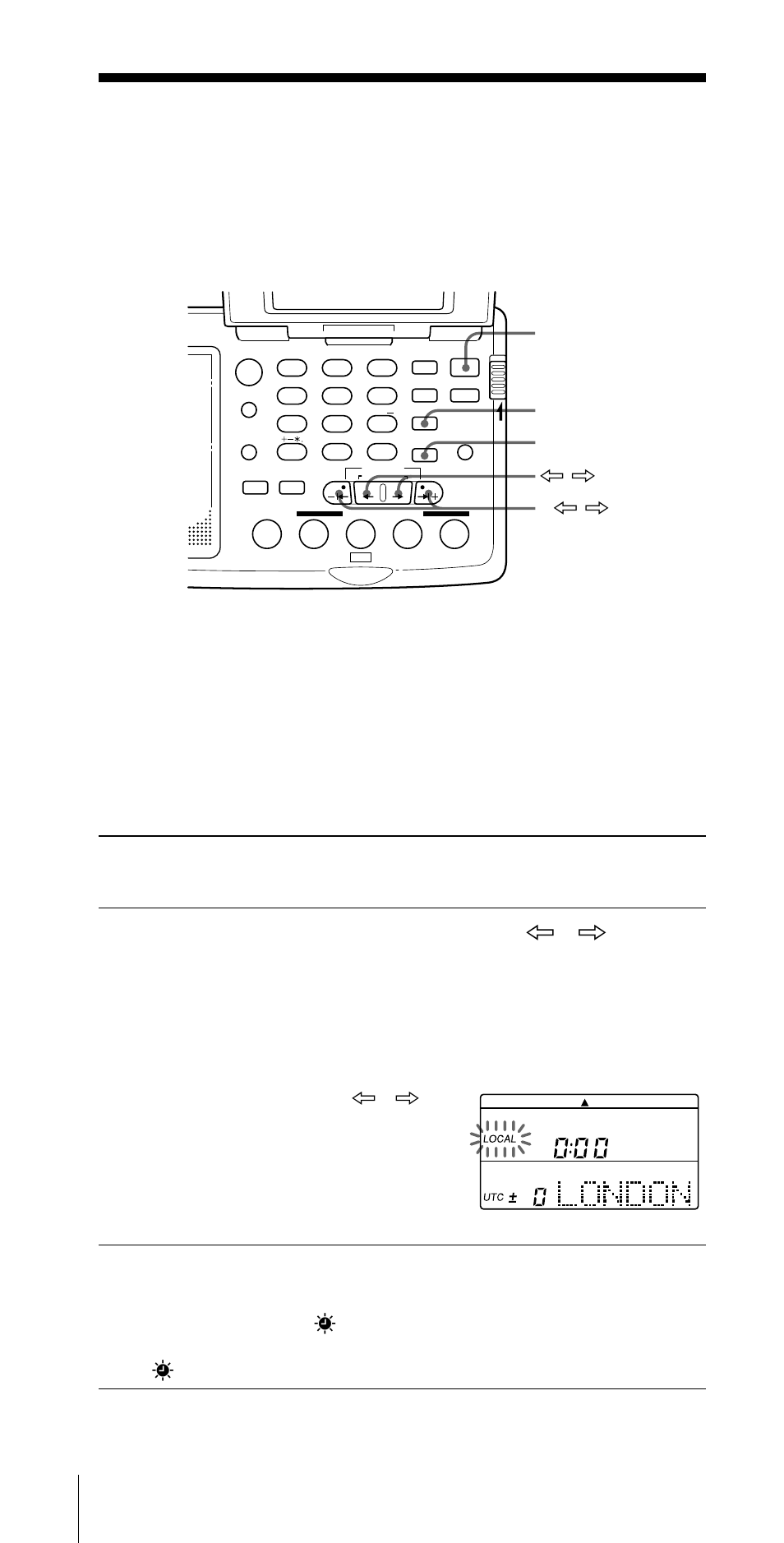 Regolazione dell’orologio, Impostazione dell’orario locale, Operazioni preliminari | Power on/off dst time set ¿ / ч –| ¿ / ч | Sony ICF-SW07 User Manual | Page 212 / 252