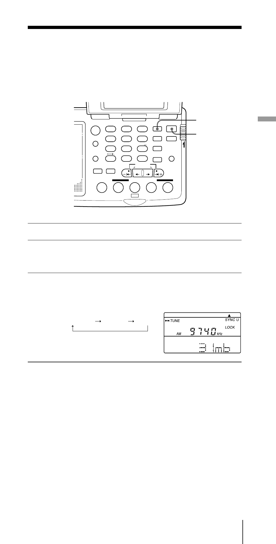 Synchroon-detectie, Afstelling voor optimale am- ontvangst, Druk op power on/off om de radio aan te zetten | Stem af op de gewenste zender, Luisteren naar de radio, Normale stand) sync l sync u, Power on/off sync | Sony ICF-SW07 User Manual | Page 81 / 252