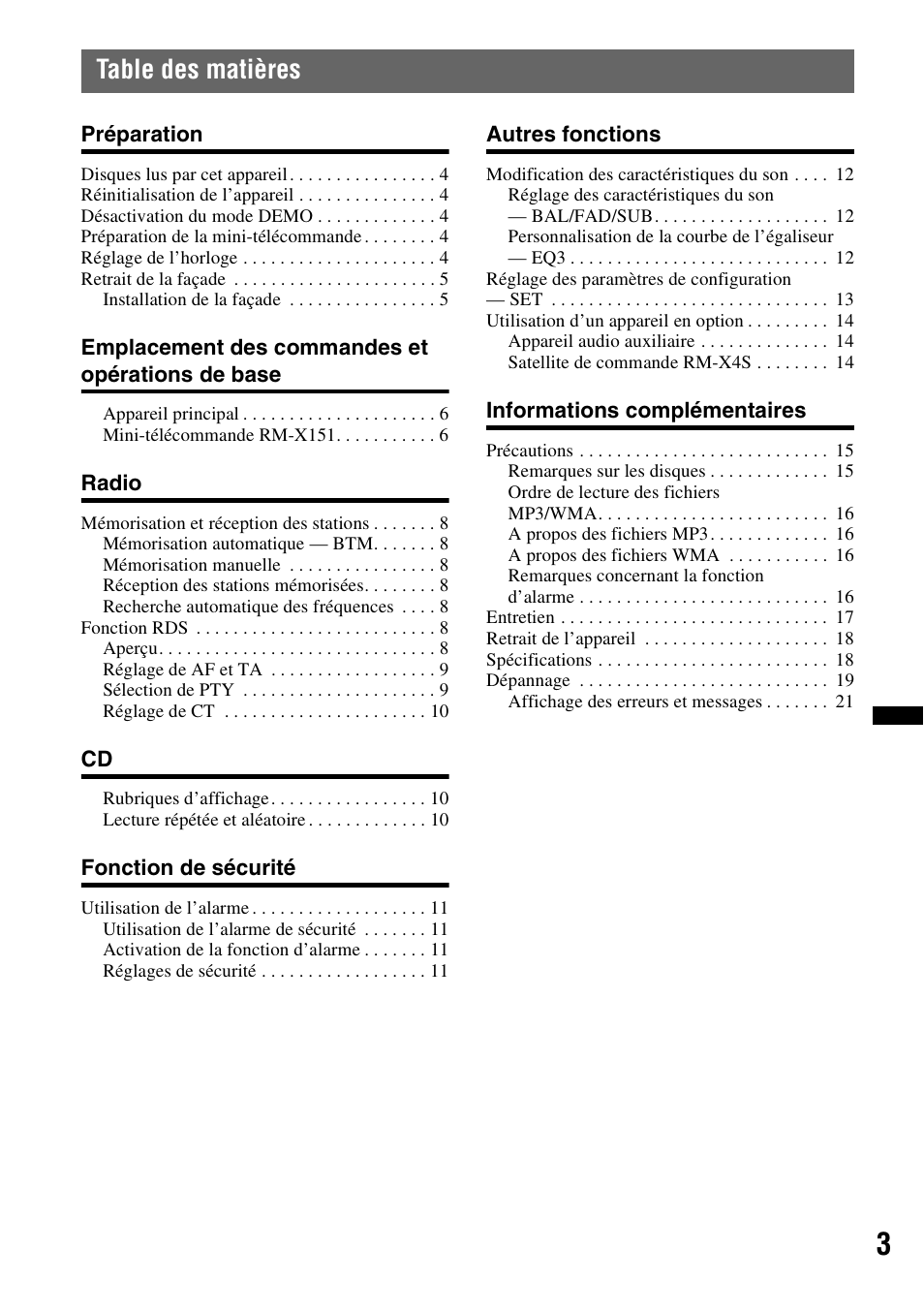 Sony CDX-GT383A User Manual | Page 43 / 104