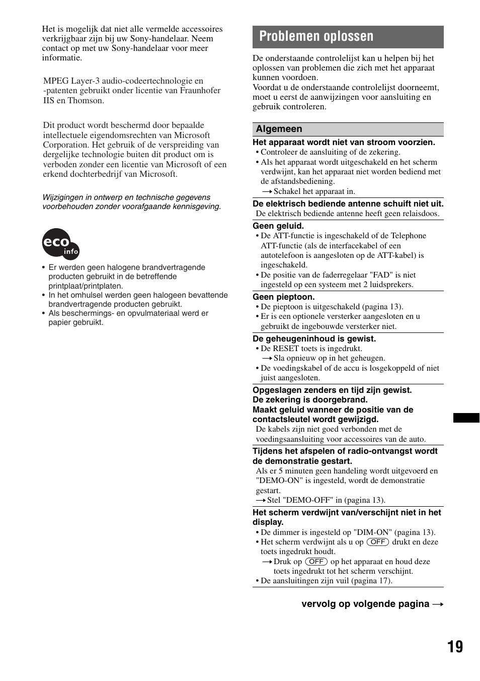 Problemen oplossen | Sony CDX-GT383A User Manual | Page 99 / 104