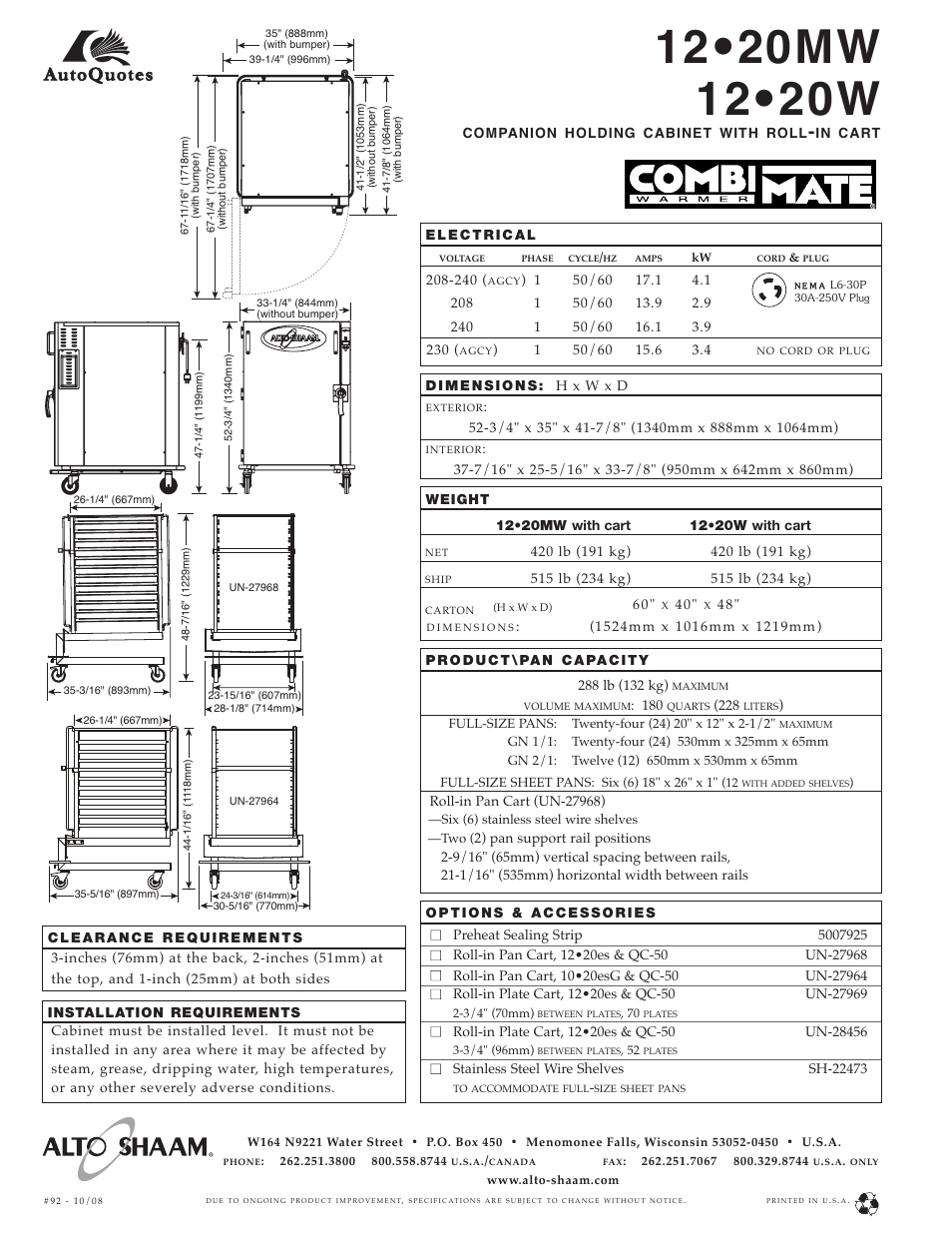 Alto-Shaam 12.20MW User Manual | Page 2 / 2