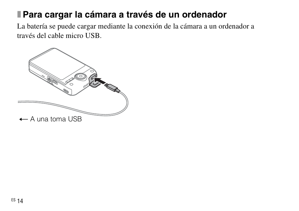 Xpara cargar la cámara a través de un ordenador | Sony DSC-WX220 User Manual | Page 116 / 499