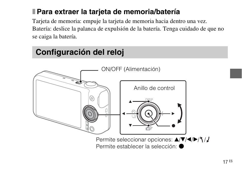 Configuración del reloj | Sony DSC-WX220 User Manual | Page 119 / 499