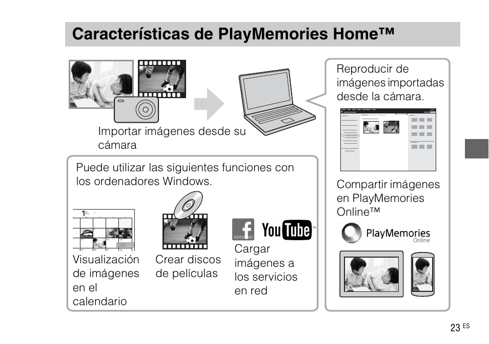 Características de playmemories home | Sony DSC-WX220 User Manual | Page 125 / 499