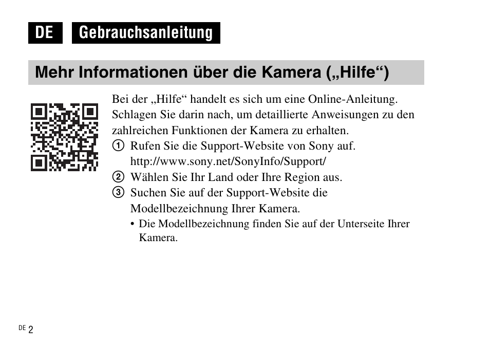 Deutsch, Mehr informationen über die kamera („hilfe“) | Sony DSC-WX220 User Manual | Page 170 / 499