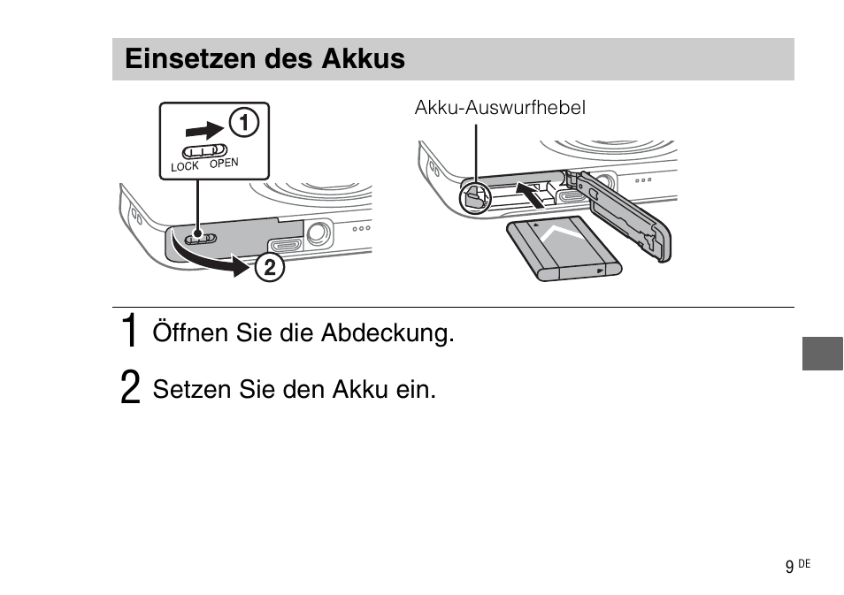 Einsetzen des akkus | Sony DSC-WX220 User Manual | Page 177 / 499