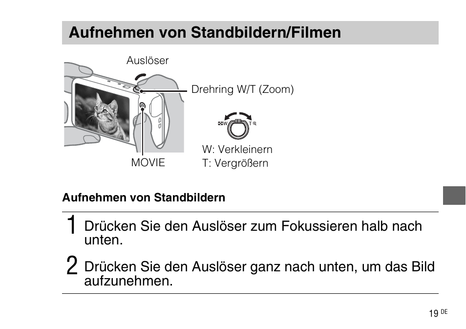 Aufnehmen von standbildern/filmen | Sony DSC-WX220 User Manual | Page 187 / 499