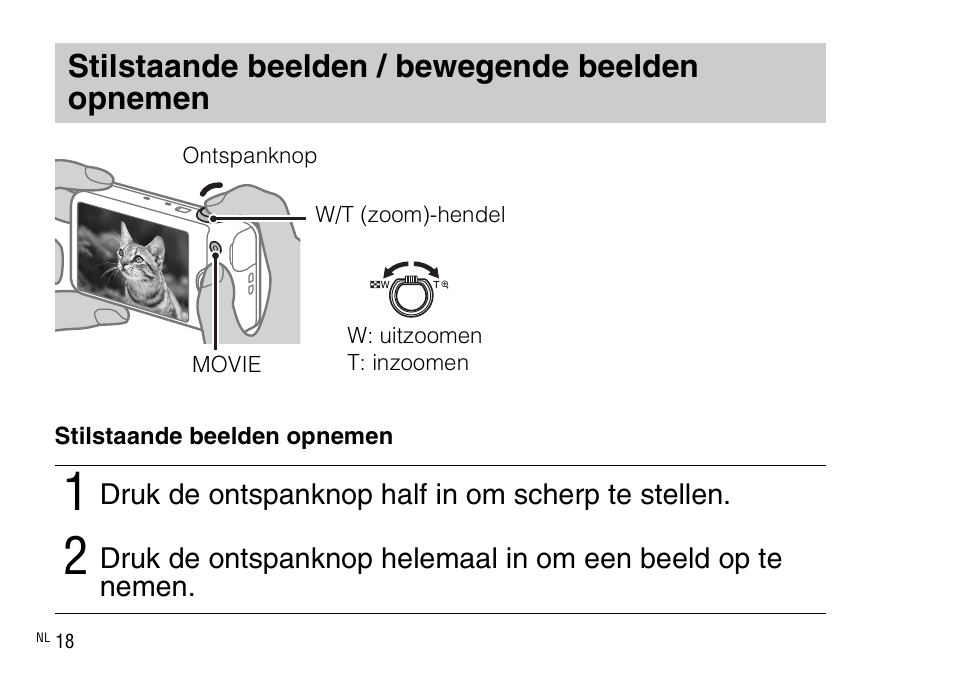 Stilstaande beelden / bewegende beelden opnemen | Sony DSC-WX220 User Manual | Page 220 / 499