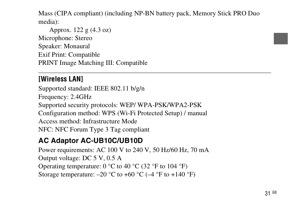 Sony DSC-WX220 User Manual | Page 31 / 499