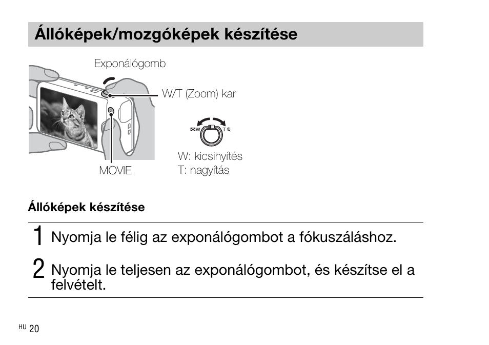 Állóképek/mozgóképek készítése | Sony DSC-WX220 User Manual | Page 318 / 499