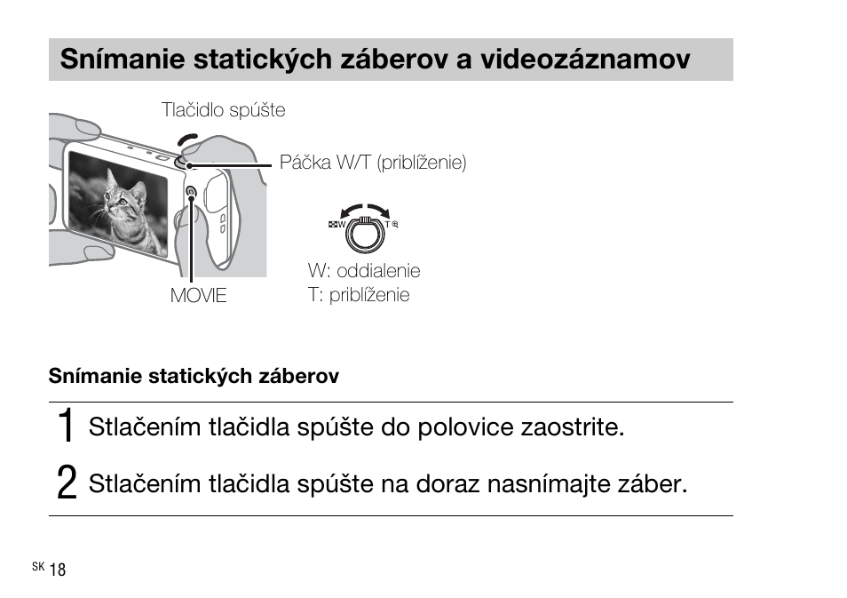 Snímanie statických záberov a videozáznamov | Sony DSC-WX220 User Manual | Page 352 / 499