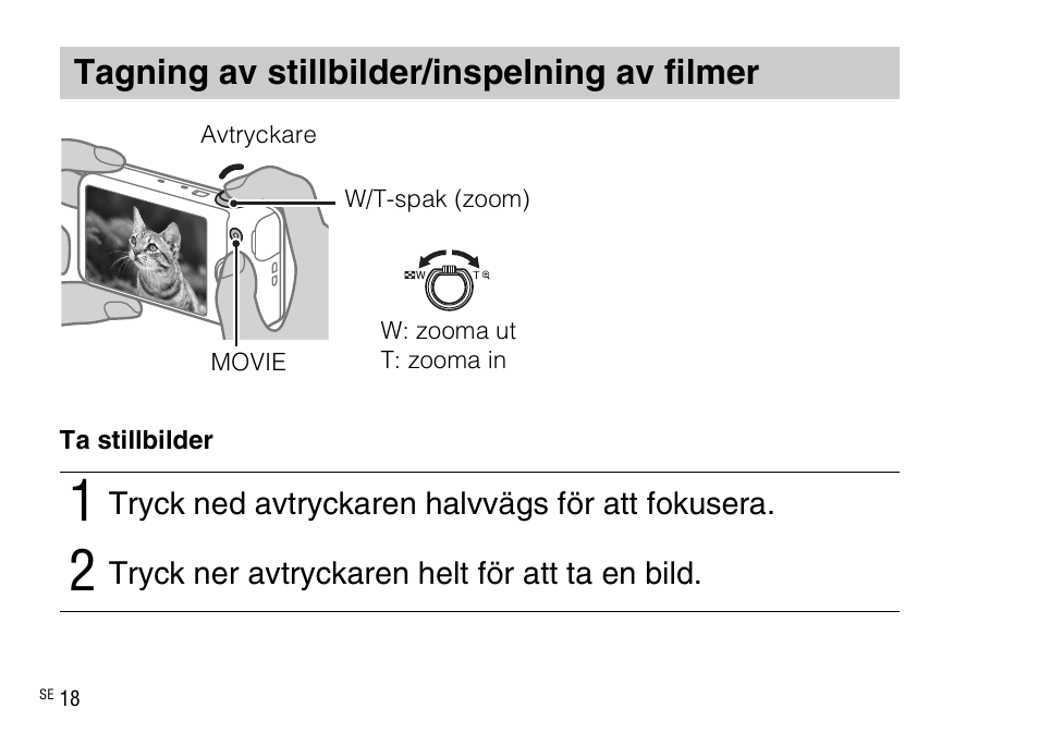 Tagning av stillbilder/inspelning av filmer | Sony DSC-WX220 User Manual | Page 386 / 499