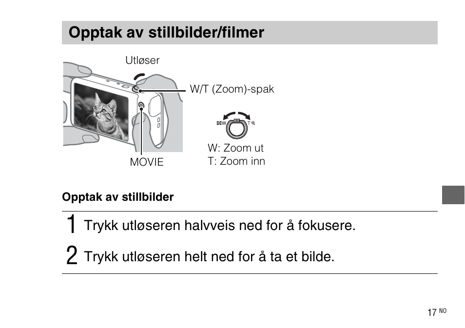 Opptak av stillbilder/filmer | Sony DSC-WX220 User Manual | Page 449 / 499