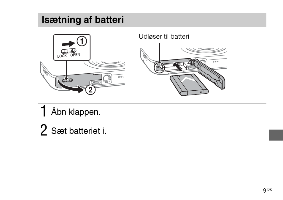 Isætning af batteri | Sony DSC-WX220 User Manual | Page 471 / 499