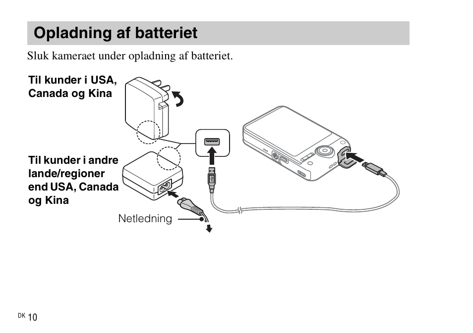 Opladning af batteriet | Sony DSC-WX220 User Manual | Page 472 / 499