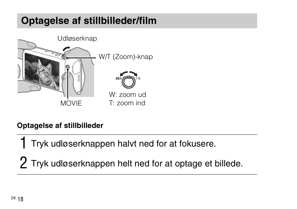 Optagelse af stillbilleder/film | Sony DSC-WX220 User Manual | Page 480 / 499