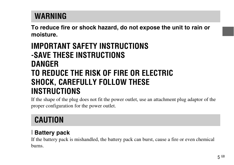 Warning caution | Sony DSC-WX220 User Manual | Page 5 / 499