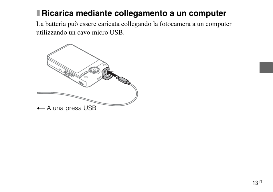 Xricarica mediante collegamento a un computer | Sony DSC-WX220 User Manual | Page 81 / 499