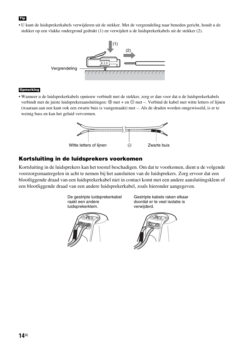 Kortsluiting in de luidsprekers voorkomen | Sony HT-IS100 User Manual | Page 100 / 256