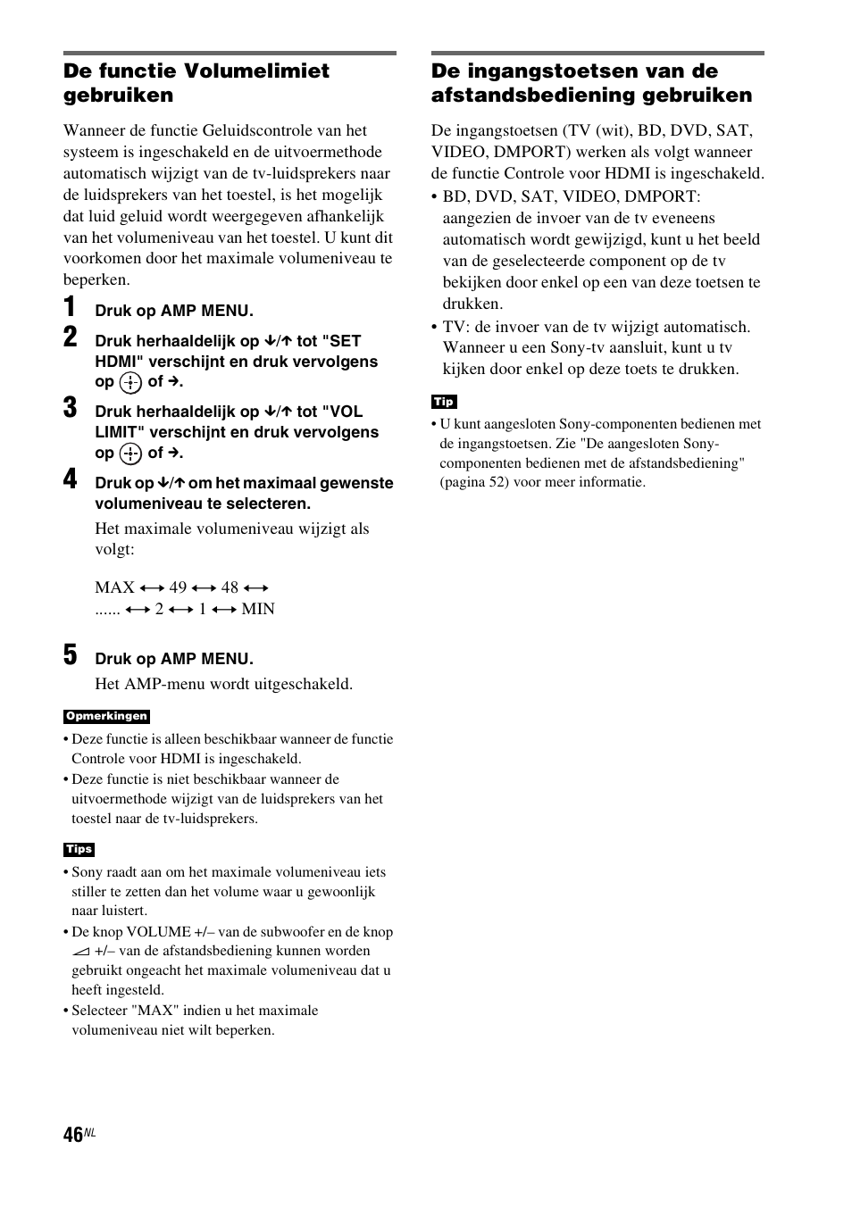 De functie volumelimiet gebruiken | Sony HT-IS100 User Manual | Page 132 / 256