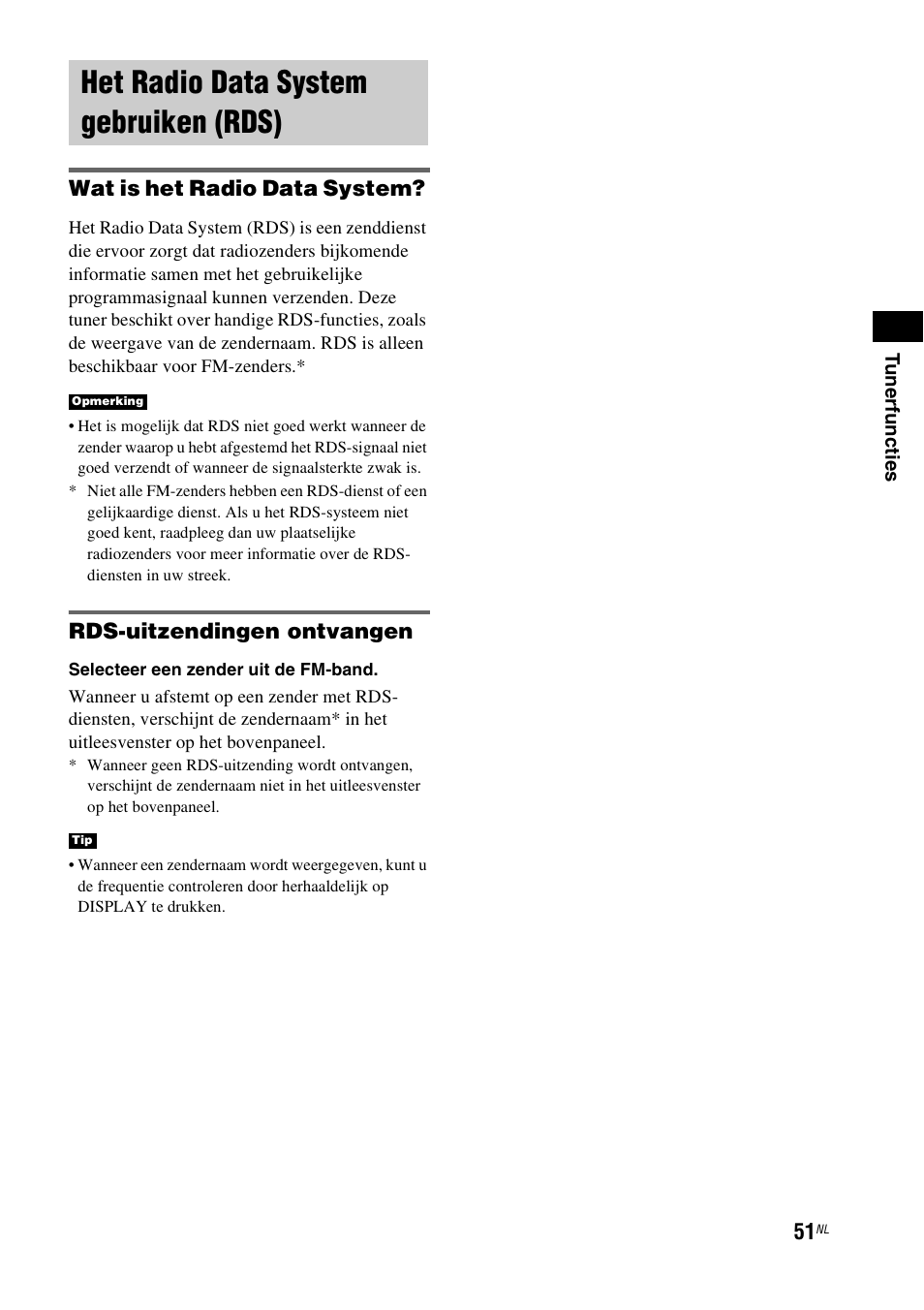 Het radio data system gebruiken (rds), Het radio data system gebruiken, Rds) | Wat is het radio data system, Rds-uitzendingen ontvangen | Sony HT-IS100 User Manual | Page 137 / 256