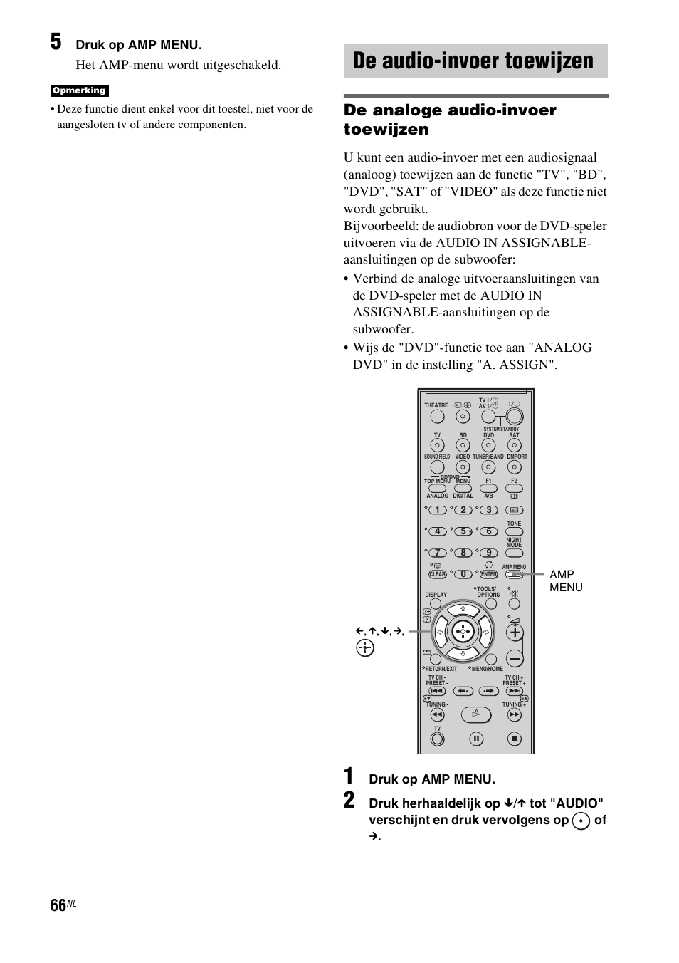 De audio-invoer toewijzen, De analoge audio-invoer toewijzen, Het amp-menu wordt uitgeschakeld | Druk op amp menu, Druk herhaaldelijk op | Sony HT-IS100 User Manual | Page 152 / 256