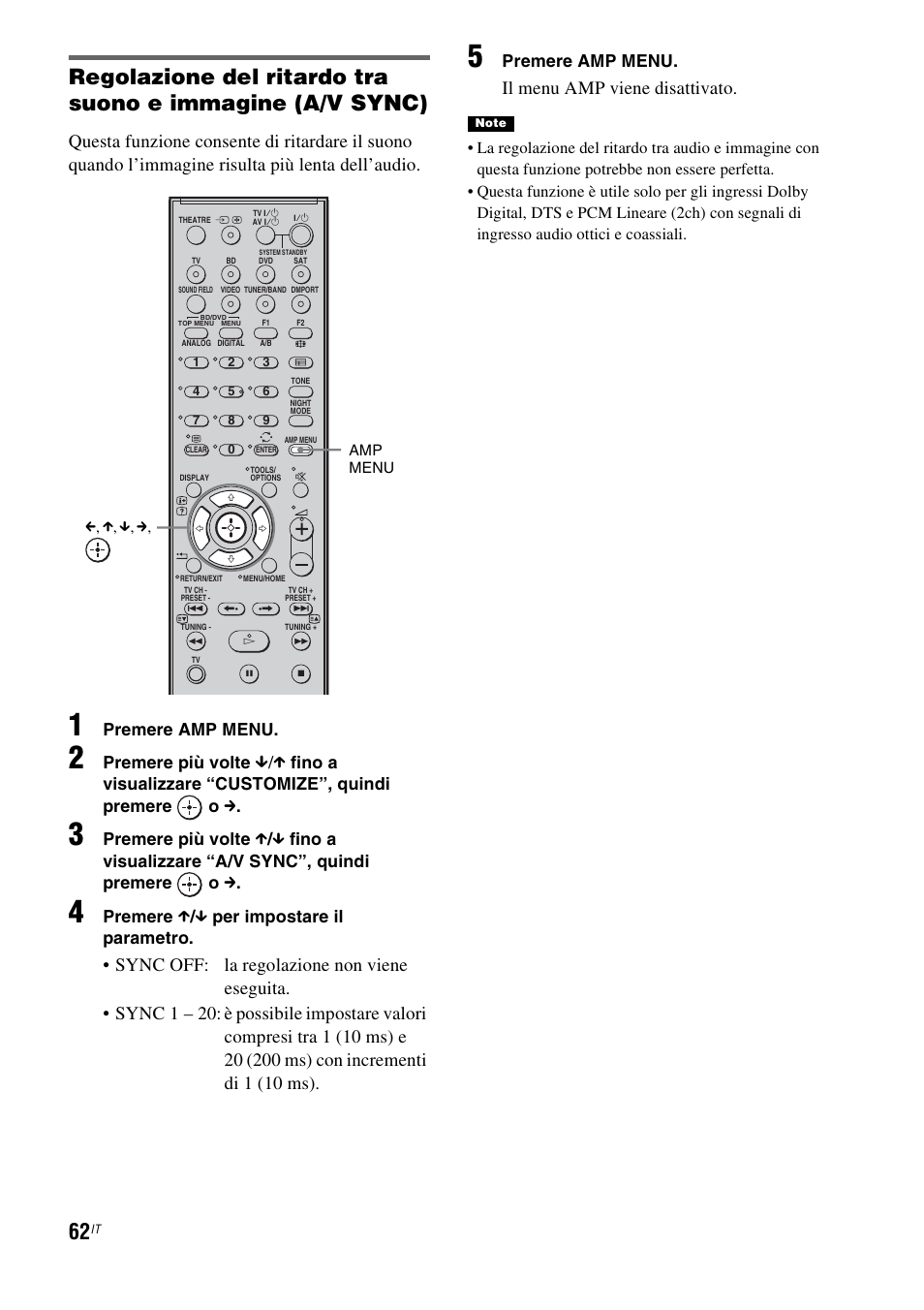 Il menu amp viene disattivato, Premere amp menu, Premere più volte | Premere x / x per impostare il parametro | Sony HT-IS100 User Manual | Page 232 / 256