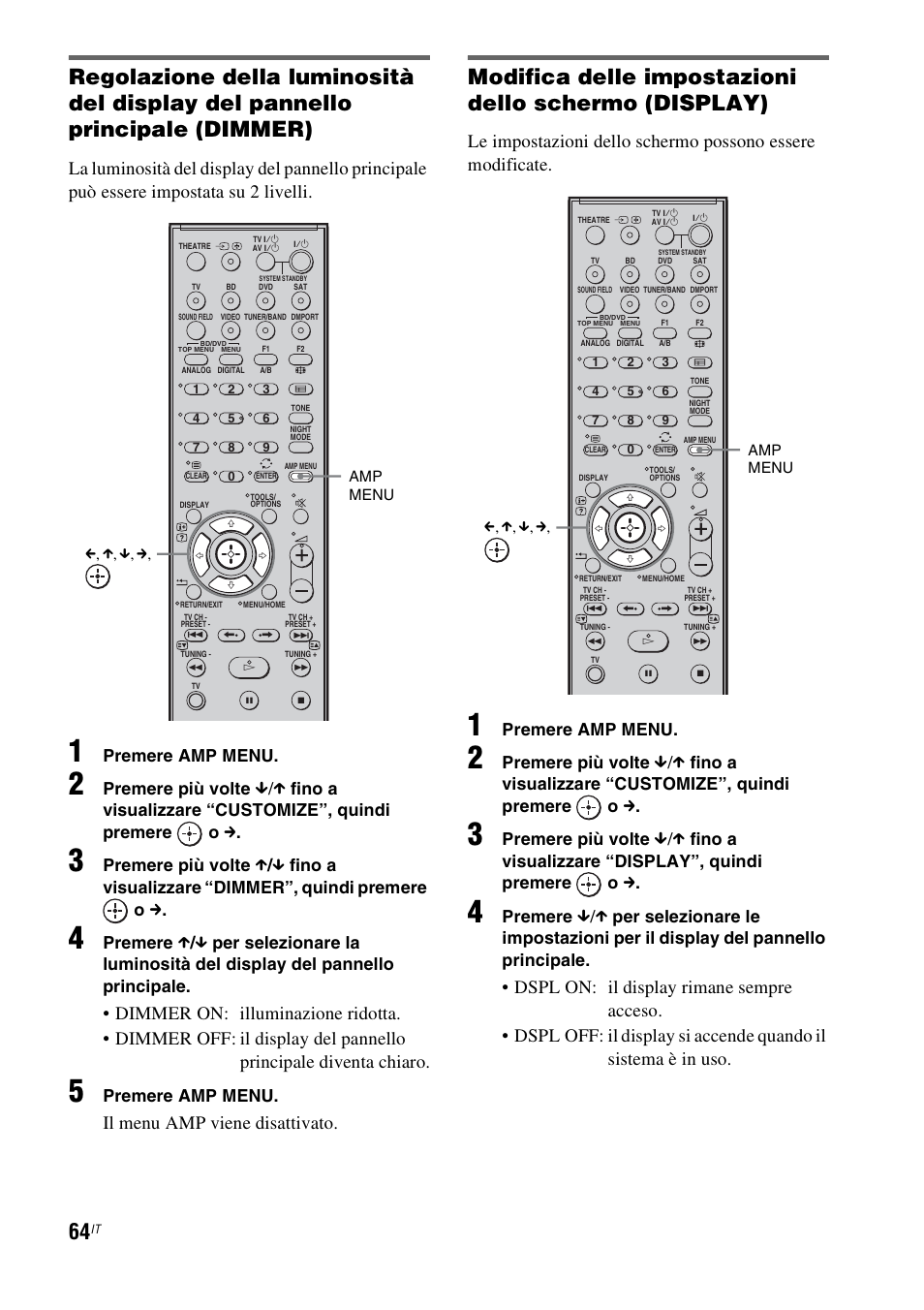 Il menu amp viene disattivato, Premere amp menu, Premere più volte | Premere | Sony HT-IS100 User Manual | Page 234 / 256