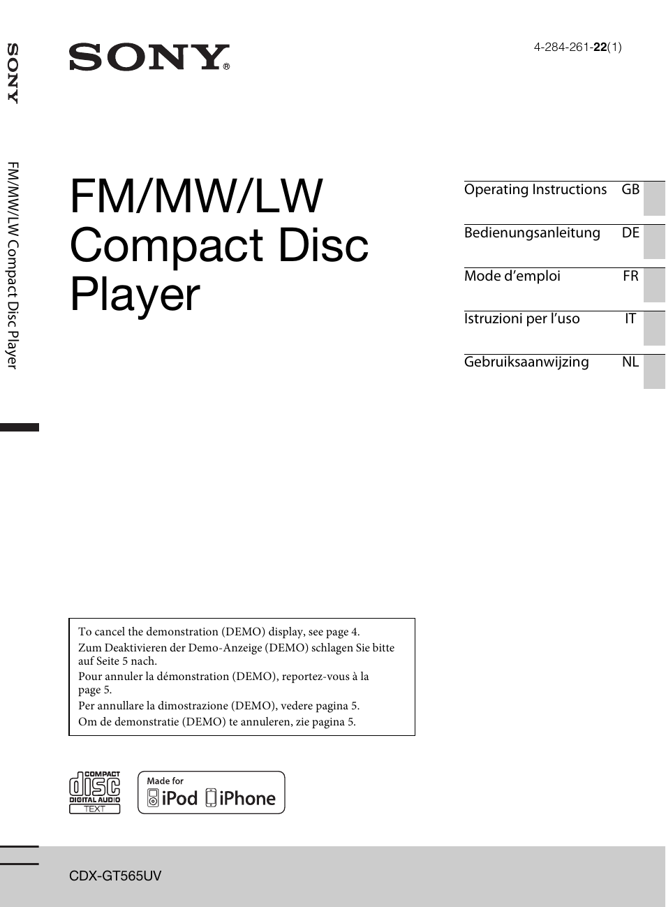 Sony CDX-GT565UV User Manual | 156 pages