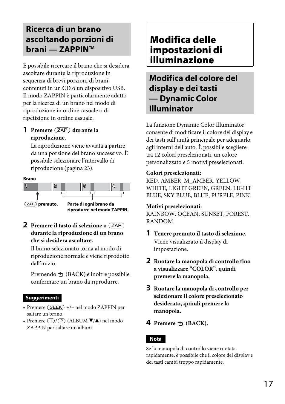 Modifica delle impostazioni di illuminazione | Sony CDX-GT565UV User Manual | Page 107 / 156