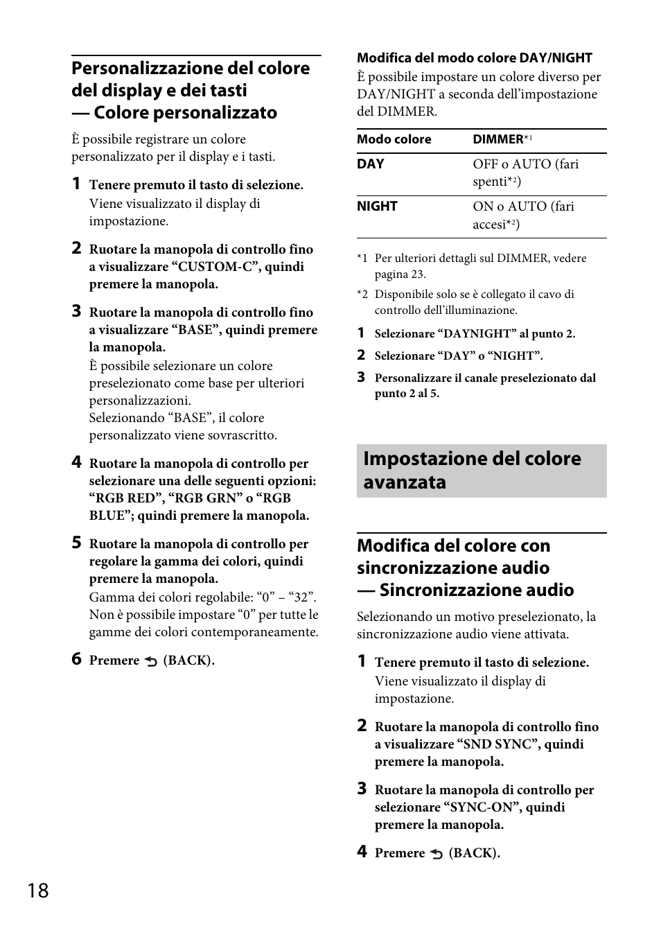 Impostazione del colore avanzata | Sony CDX-GT565UV User Manual | Page 108 / 156