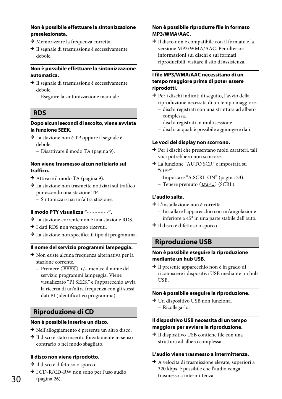 Riproduzione di cd, Riproduzione usb | Sony CDX-GT565UV User Manual | Page 120 / 156