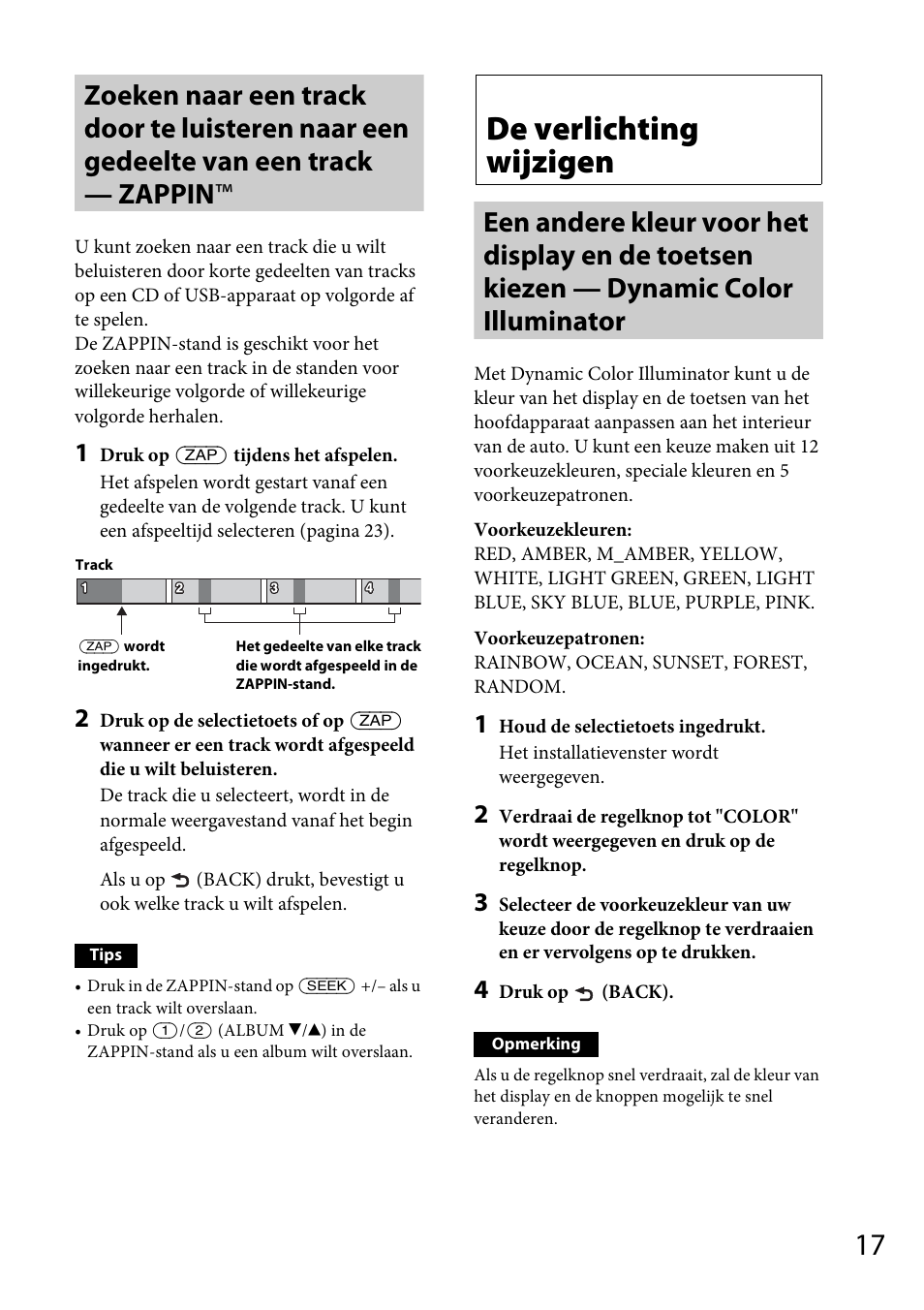 De verlichting wijzigen | Sony CDX-GT565UV User Manual | Page 139 / 156