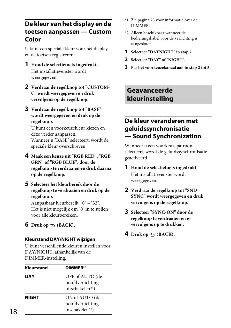 Geavanceerde kleurinstelling | Sony CDX-GT565UV User Manual | Page 140 / 156