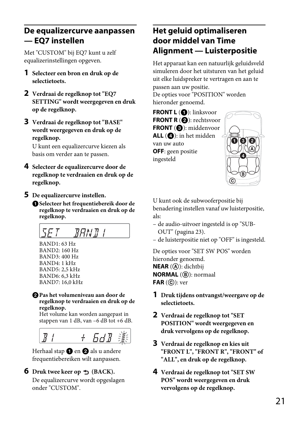 De equalizercurve aanpassen — eq7 instellen | Sony CDX-GT565UV User Manual | Page 143 / 156