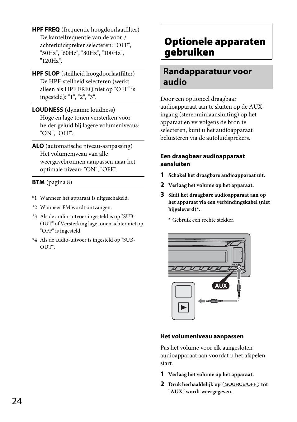 Optionele apparaten gebruiken, Randapparatuur voor audio | Sony CDX-GT565UV User Manual | Page 146 / 156