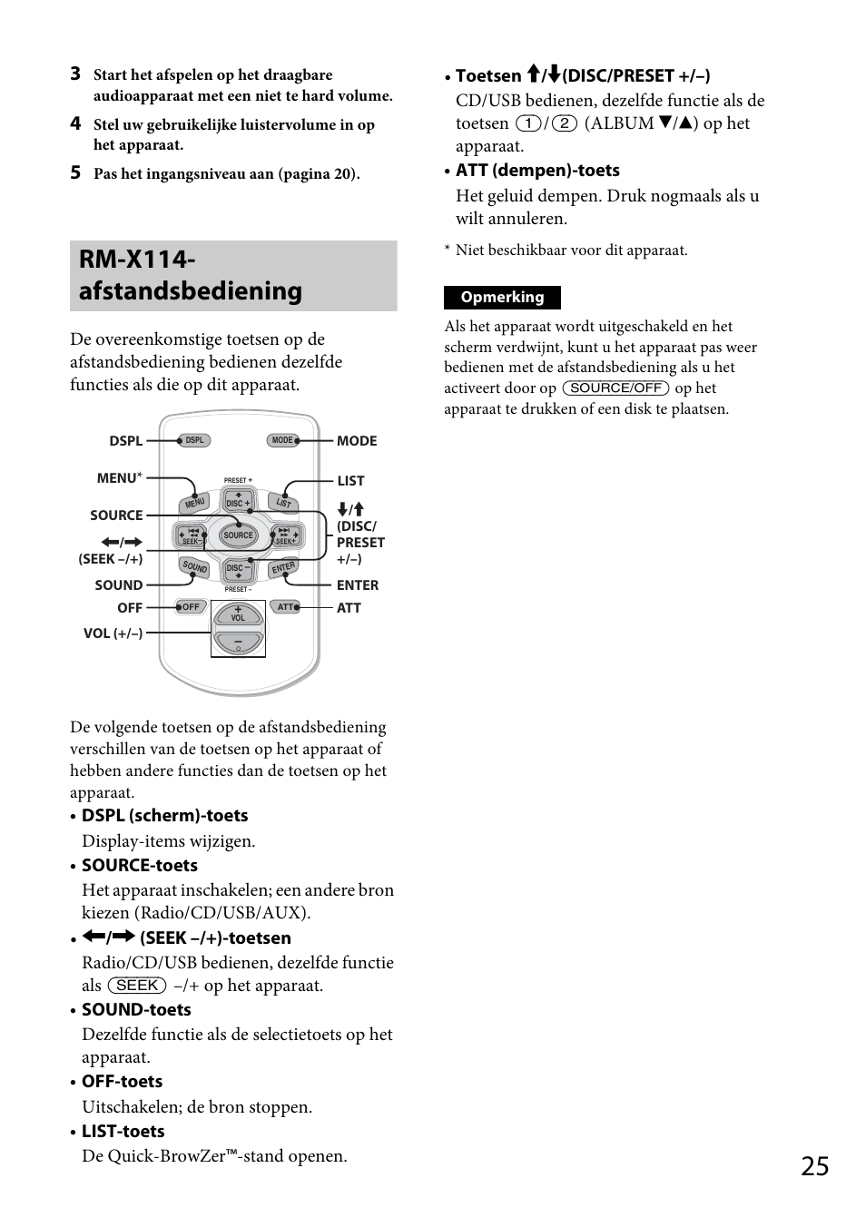 Rm-x114- afstandsbediening, Rm-x114-afstandsbediening | Sony CDX-GT565UV User Manual | Page 147 / 156