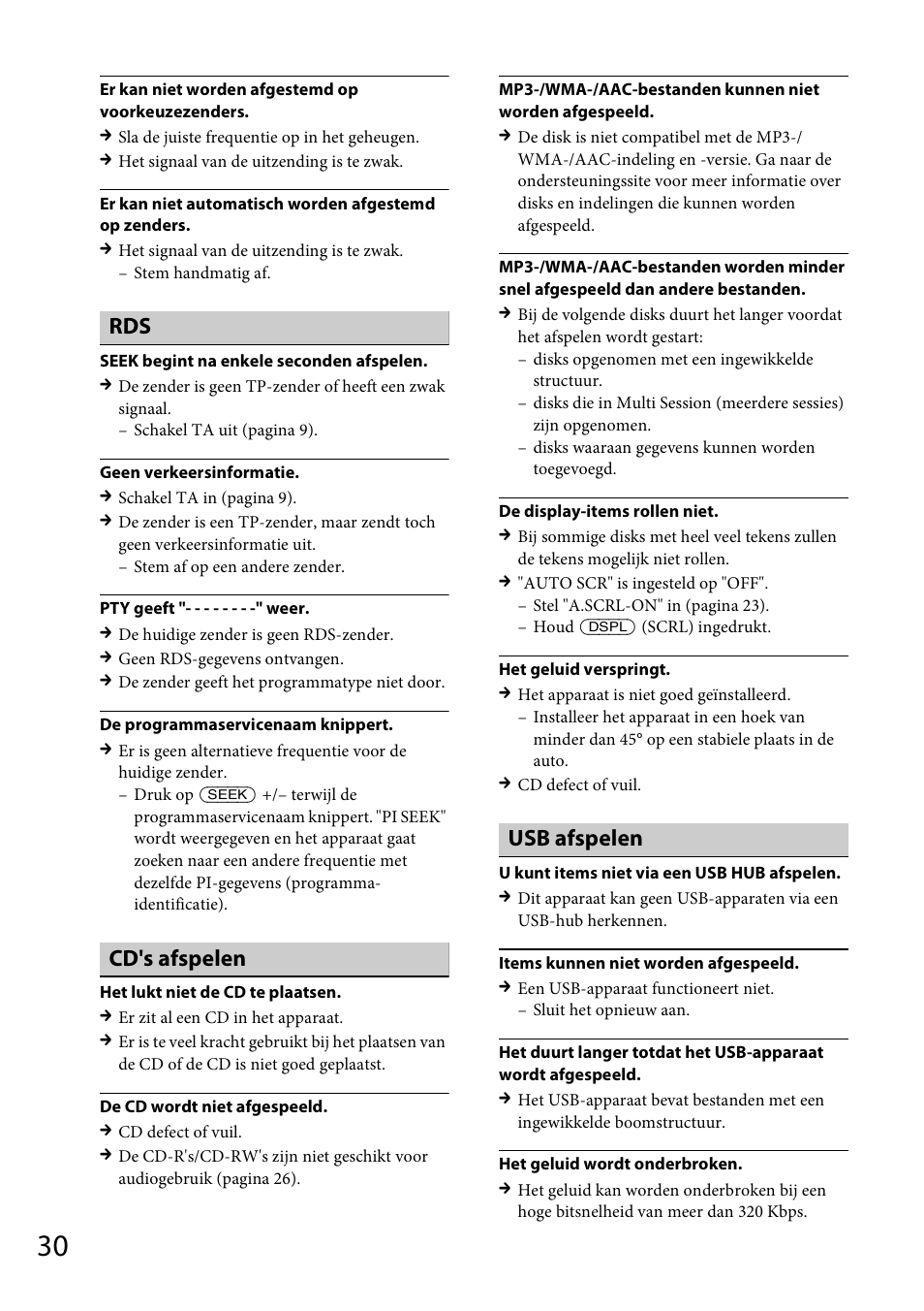 Cd's afspelen, Usb afspelen | Sony CDX-GT565UV User Manual | Page 152 / 156