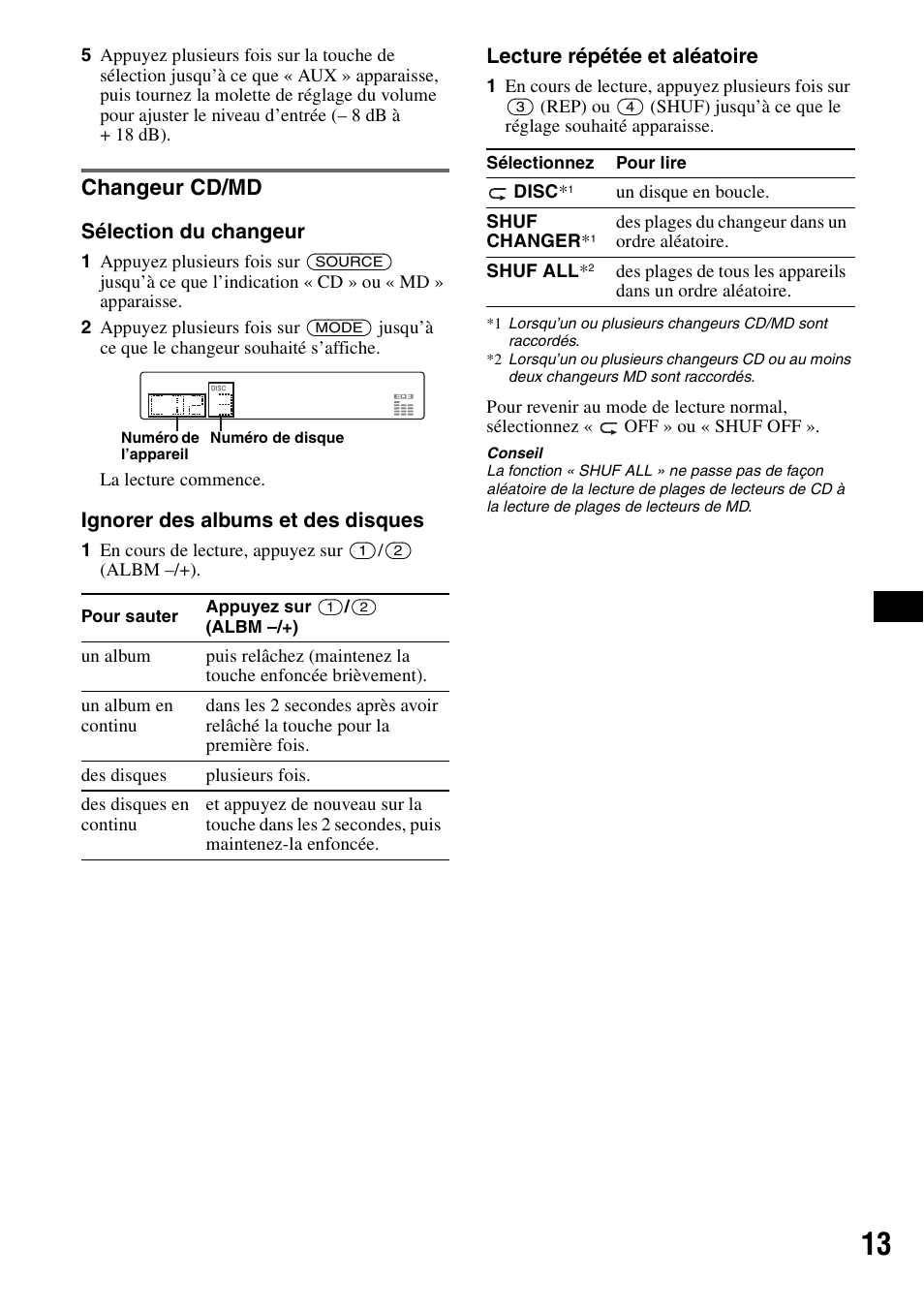 Changeur cd/md | Sony CDX-GT310 User Manual | Page 51 / 96