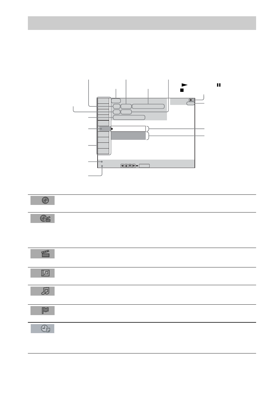 Überblick über das steuermenü, Liste der optionen im steuermenü | Sony DAV-EA20 User Manual | Page 10 / 240