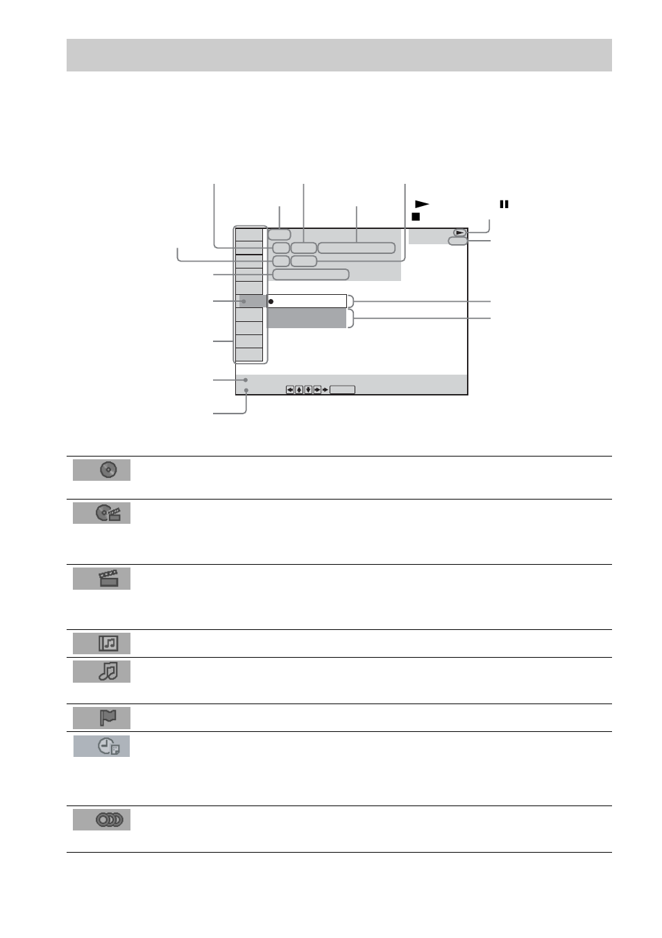 Guida al display del menu di controllo, Guida al display del menu di, Controllo | Elenco delle voci del menu di controllo | Sony DAV-EA20 User Manual | Page 168 / 240