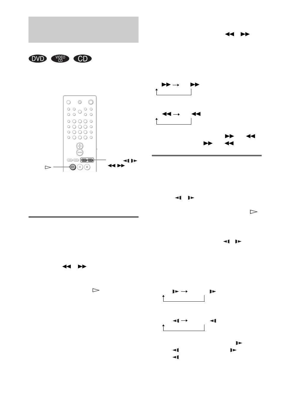 Ricerca di un punto particolare di un disco, Ricerca, riproduzione al rallentatore), Ricerca di un punto particolare di un | Disco (ricerca, riproduzione al rallentatore) | Sony DAV-EA20 User Manual | Page 192 / 240