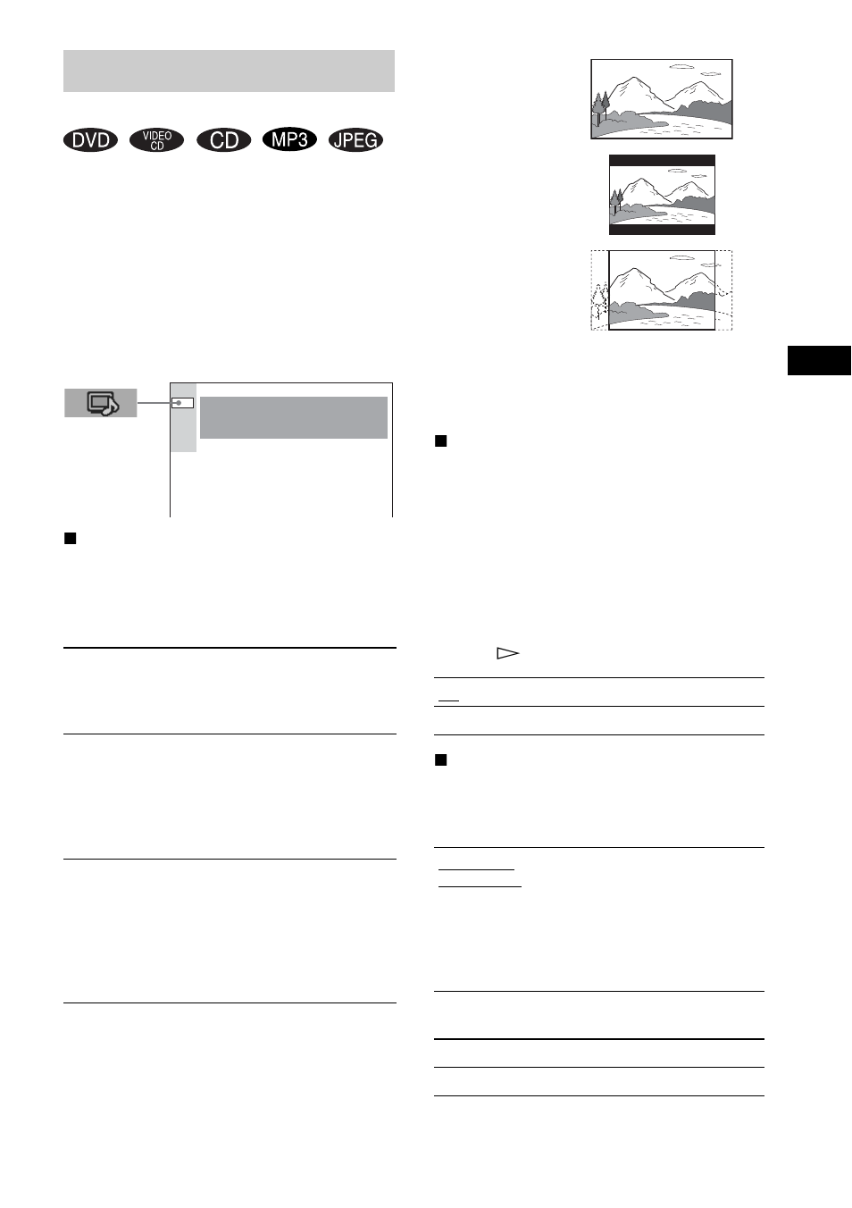 Impostazioni per il display, Impostazione schermo) | Sony DAV-EA20 User Manual | Page 219 / 240