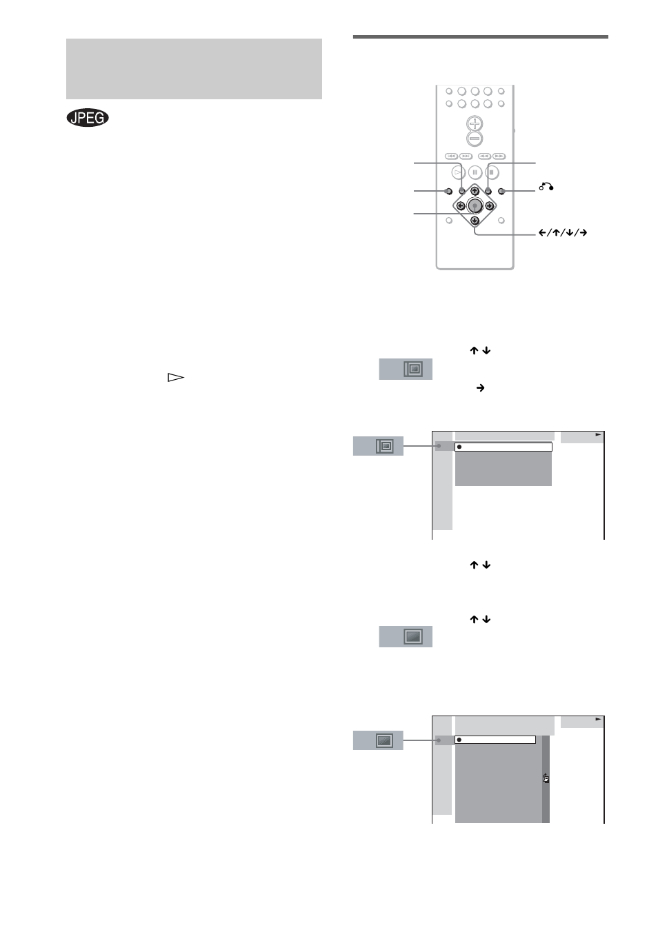 Wiedergeben von jpeg-bilddateien, Seite 28), Wiedergeben von jpeg- bilddateien | Auswählen eines albums und einer datei | Sony DAV-EA20 User Manual | Page 28 / 240