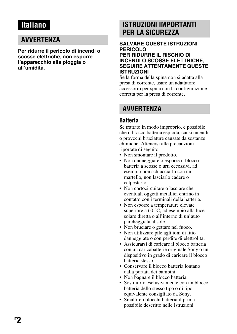 Italiano | Sony DSLR-A290 User Manual | Page 170 / 343